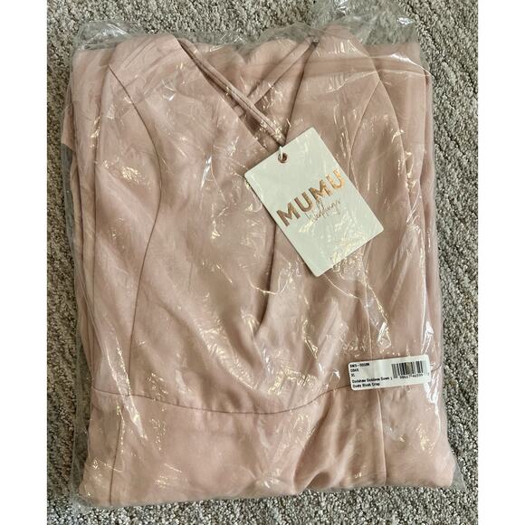 Show Me Your Mumu Godshaw Goddess Bridesmaid Dress Dusty Blush Crisp NWT XL - Picture 6 of 7